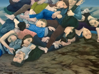 underdog-2, 2017, oil paint on canvas, 410x190 cm