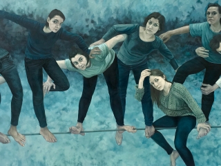 underdog-4, 2018, oil paint on canvas, 410x190 cm